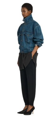 Entire Studios Mittelblaue Denimjacke mit Schulterpolster