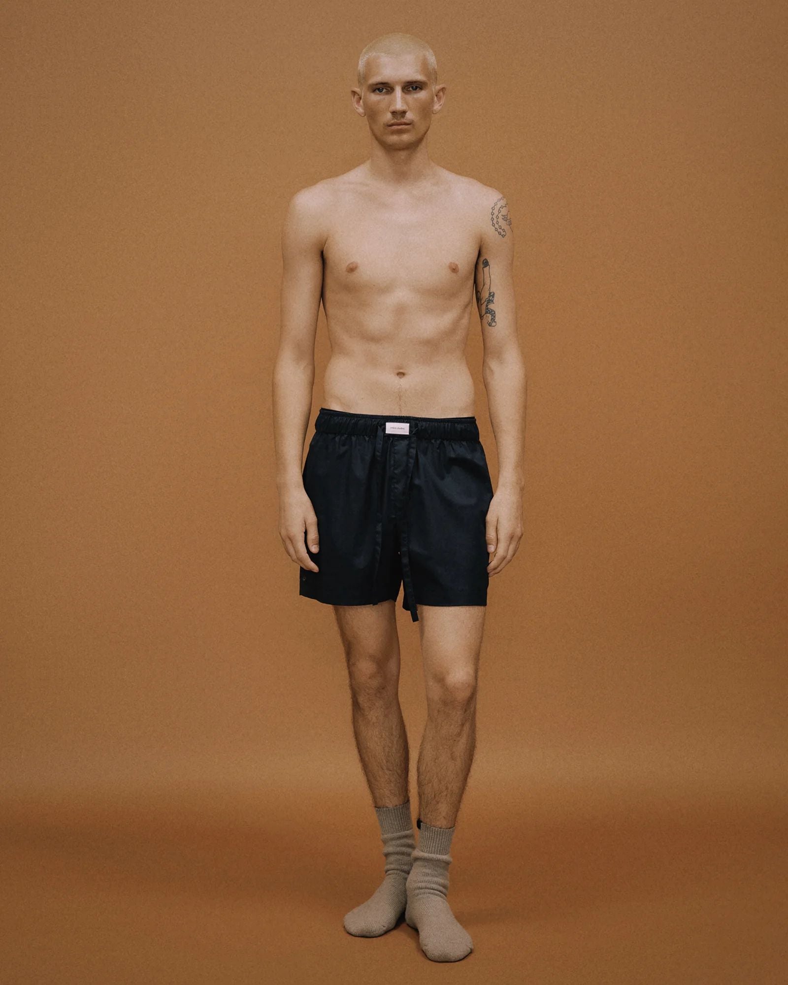 Entire Studios Schwarze Pyjamashorts