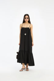 ROTATE Schwarzes Slipdress