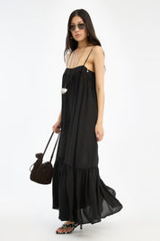 ROTATE Schwarzes Slipdress