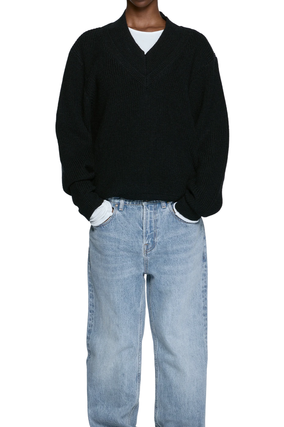 Entire Studios Schwarzer Grobstrickpullover – Ansicht 2