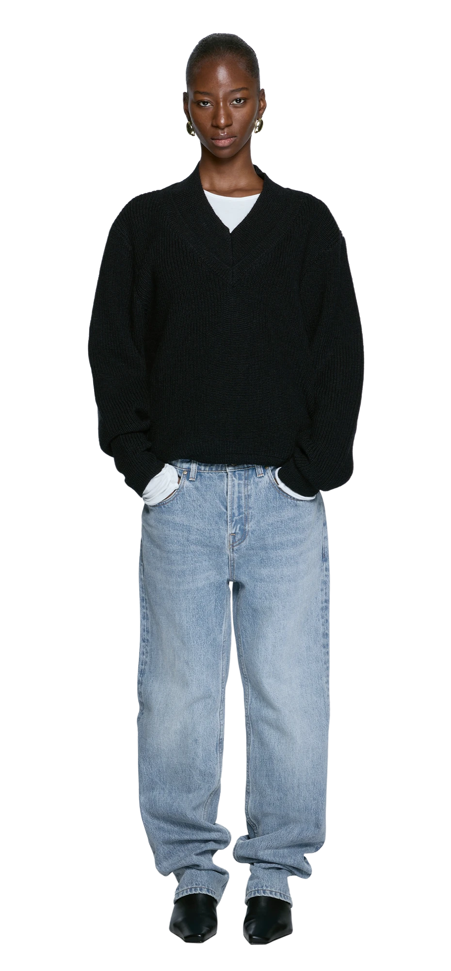 Entire Studios Schwarzer Grobstrickpullover – Ansicht 2
