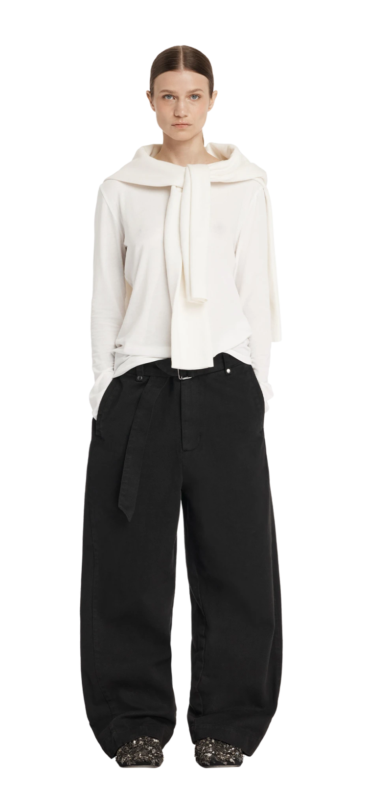 Entire Studios Schwarze Jeans mit Gürtel