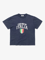 Carne Bollente Dunkelblaues T-Shirt mit Print "Ciao Bella"