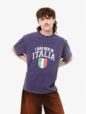 Carne Bollente Dunkelblaues T-Shirt mit Print "Ciao Bella"