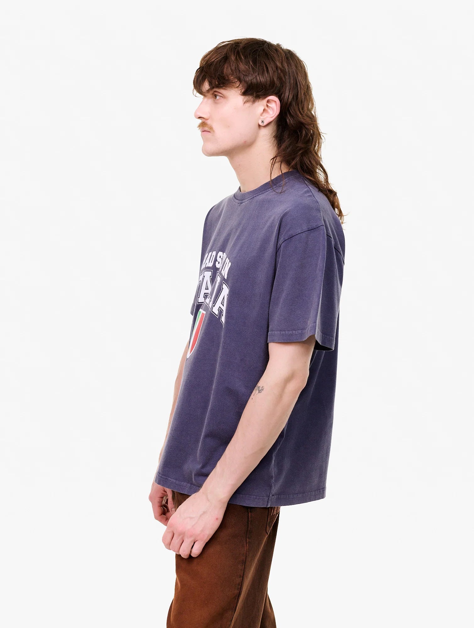 Carne Bollente Dunkelblaues T-Shirt mit Print "Ciao Bella"