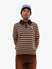 CARNE BOLLENTE Strickpoloshirt mit Pins
