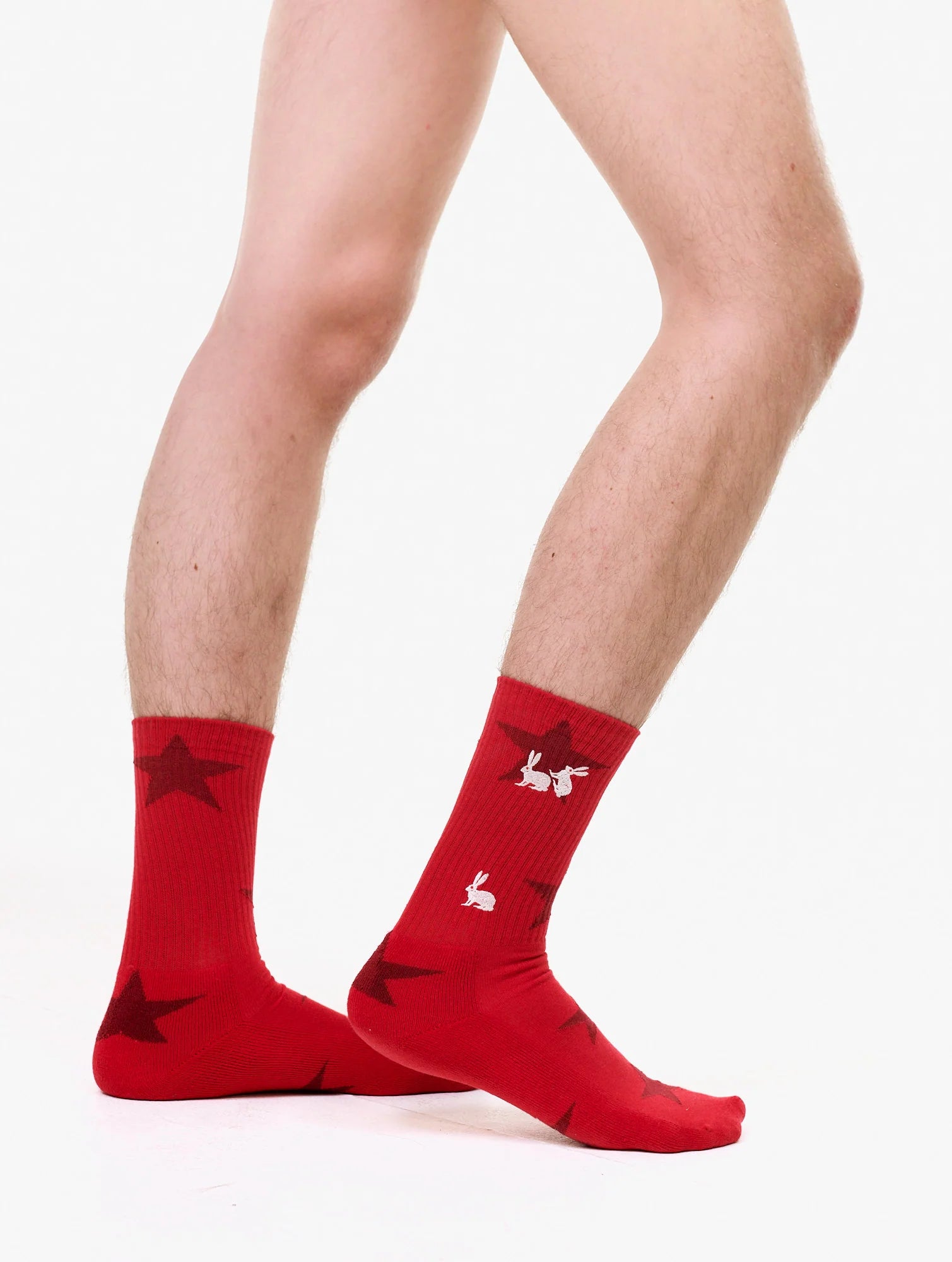 CARNE BOLLENTE Rote "Starfluffer" Socken
