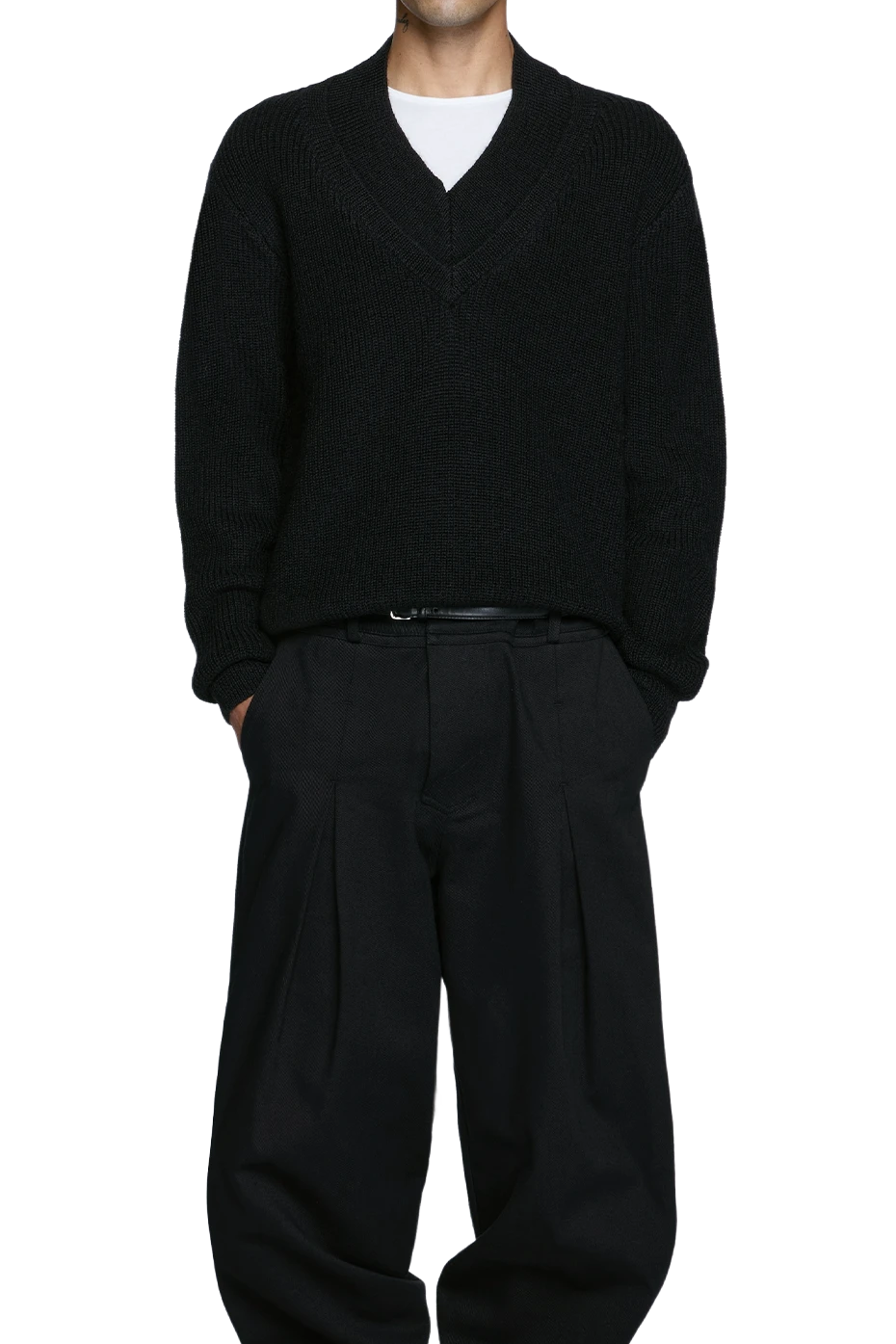 Entire Studios Schwarzer Grobstrickpullover – Ansicht 1