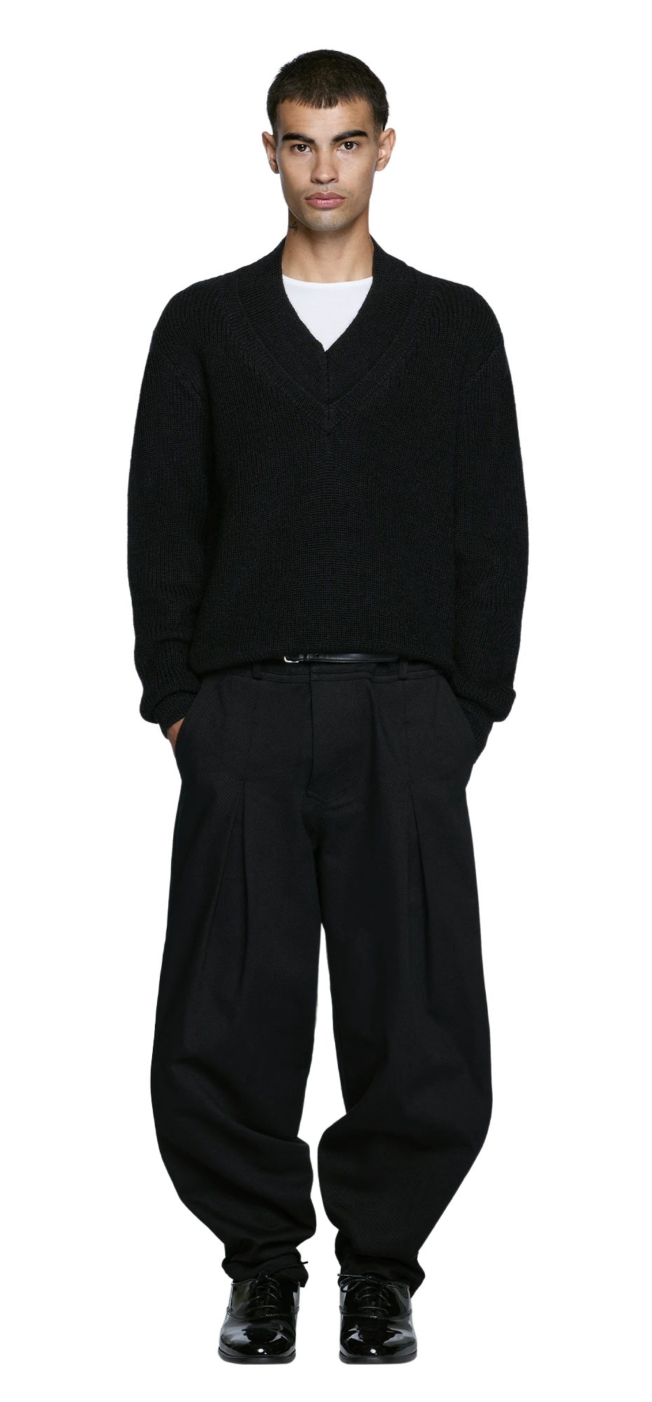 Entire Studios Schwarzer Grobstrickpullover – Ansicht 1