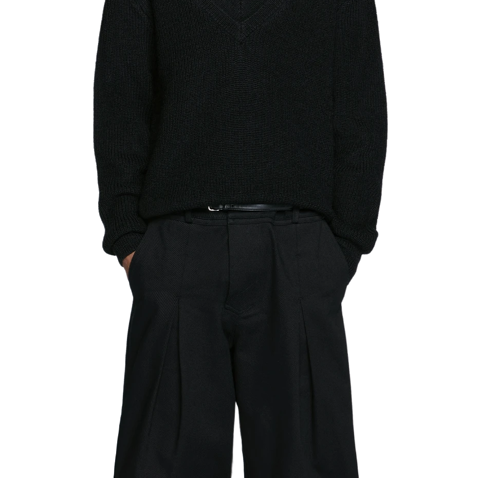 Entire Studios Schwarzer Grobstrickpullover – Ansicht 1