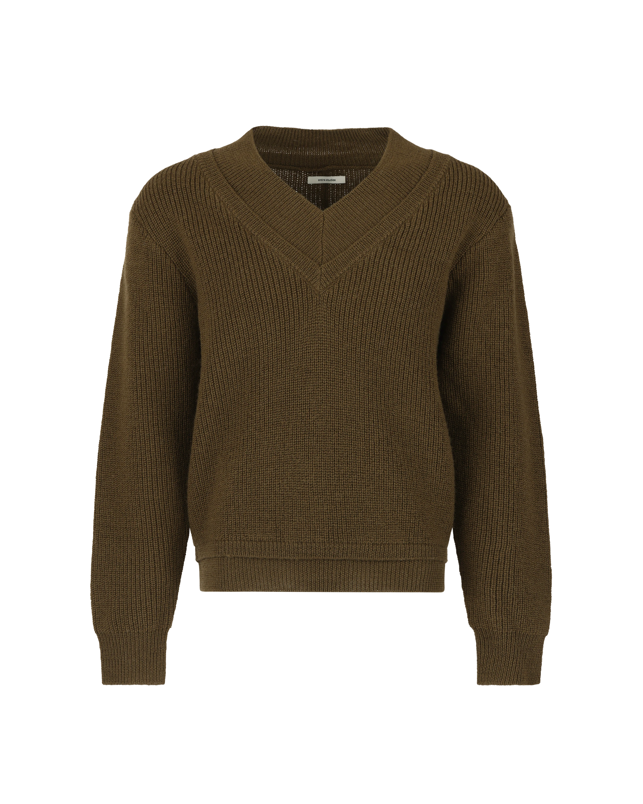Entire Studios Olivgrüner Grobstrickpullover – Ansicht 6