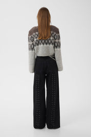 Gestuz Cropped Strickpullover mit Argyle Muster – Ansicht 5