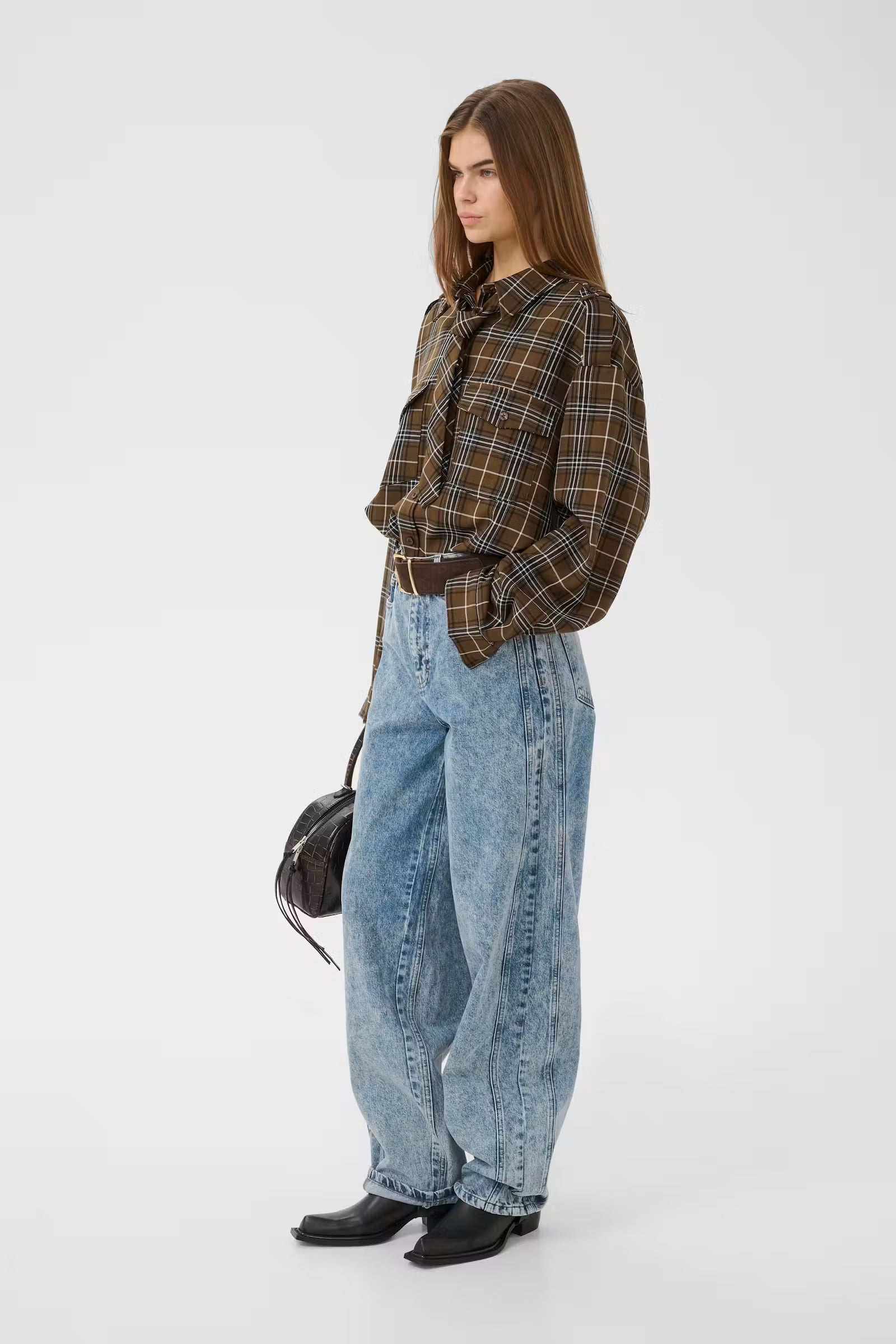 Oversized, karierte Hemdbluse