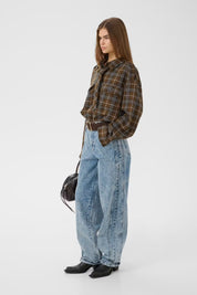 Oversized, karierte Hemdbluse