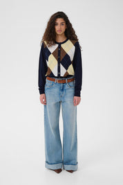Cardigan aus Wolle mit Argylemuster