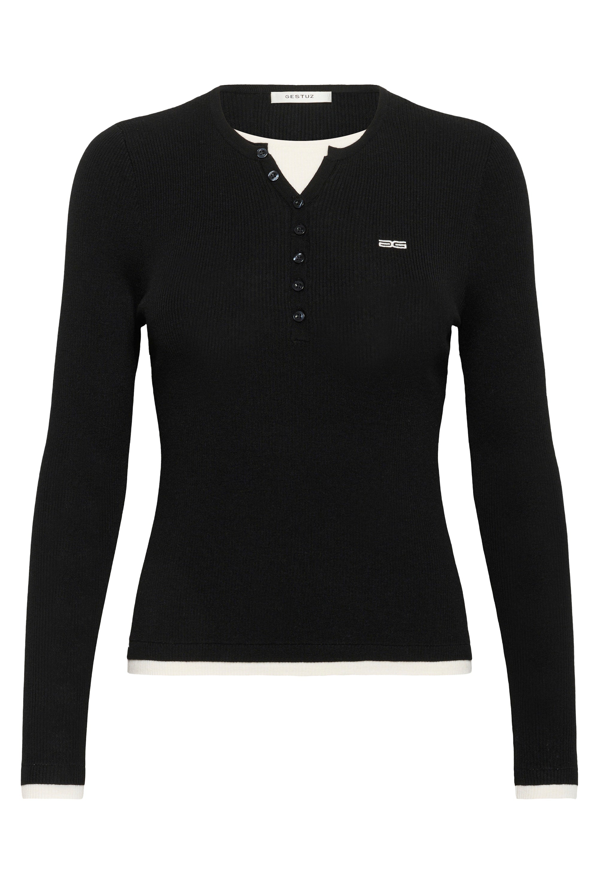Schmales Strickshirt mit Layereffekt