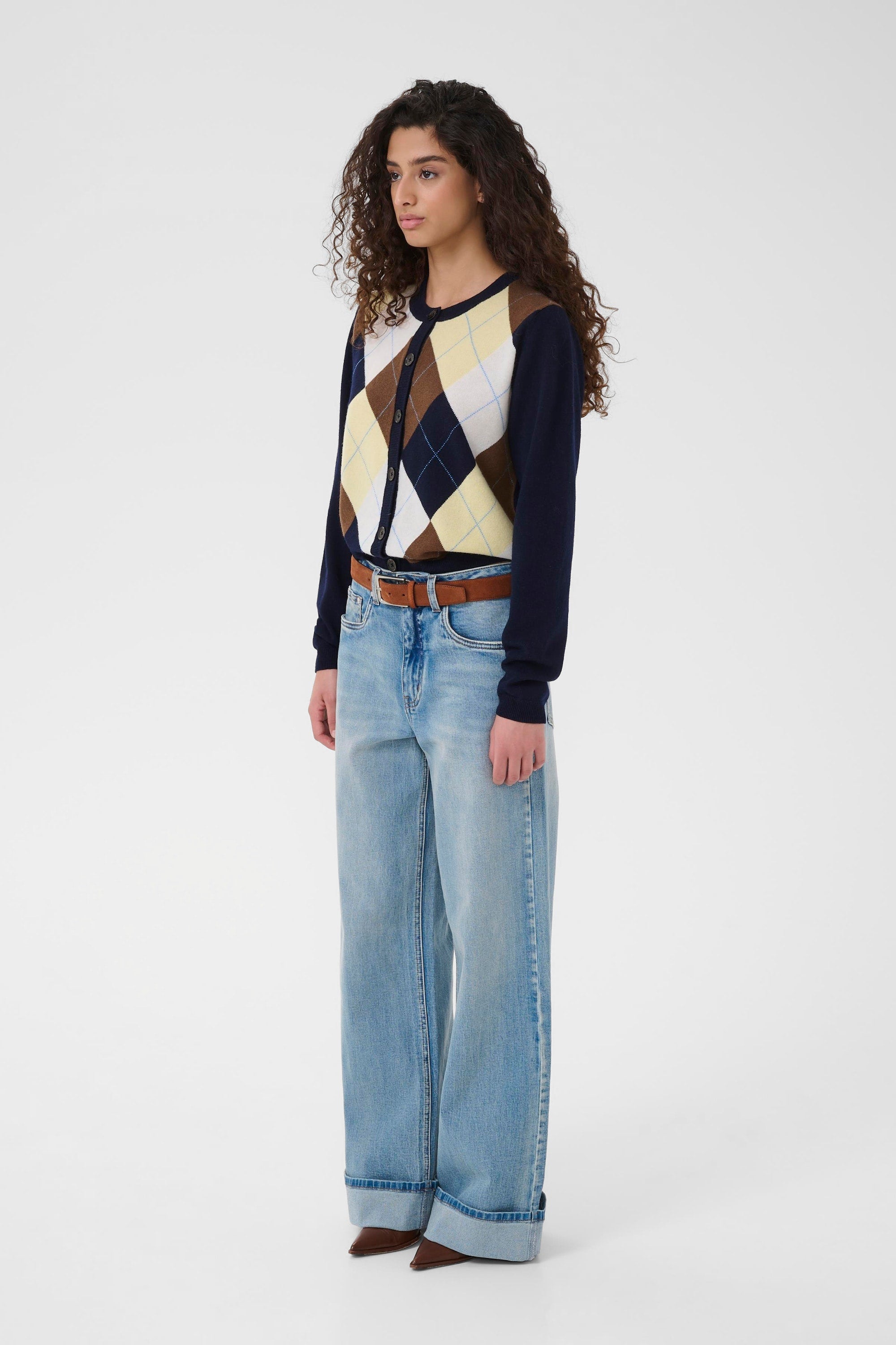 Cardigan aus Wolle mit Argylemuster