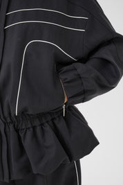 Gestuz Dunkelgraues Trackjacket mit Peplum – Ansicht 7