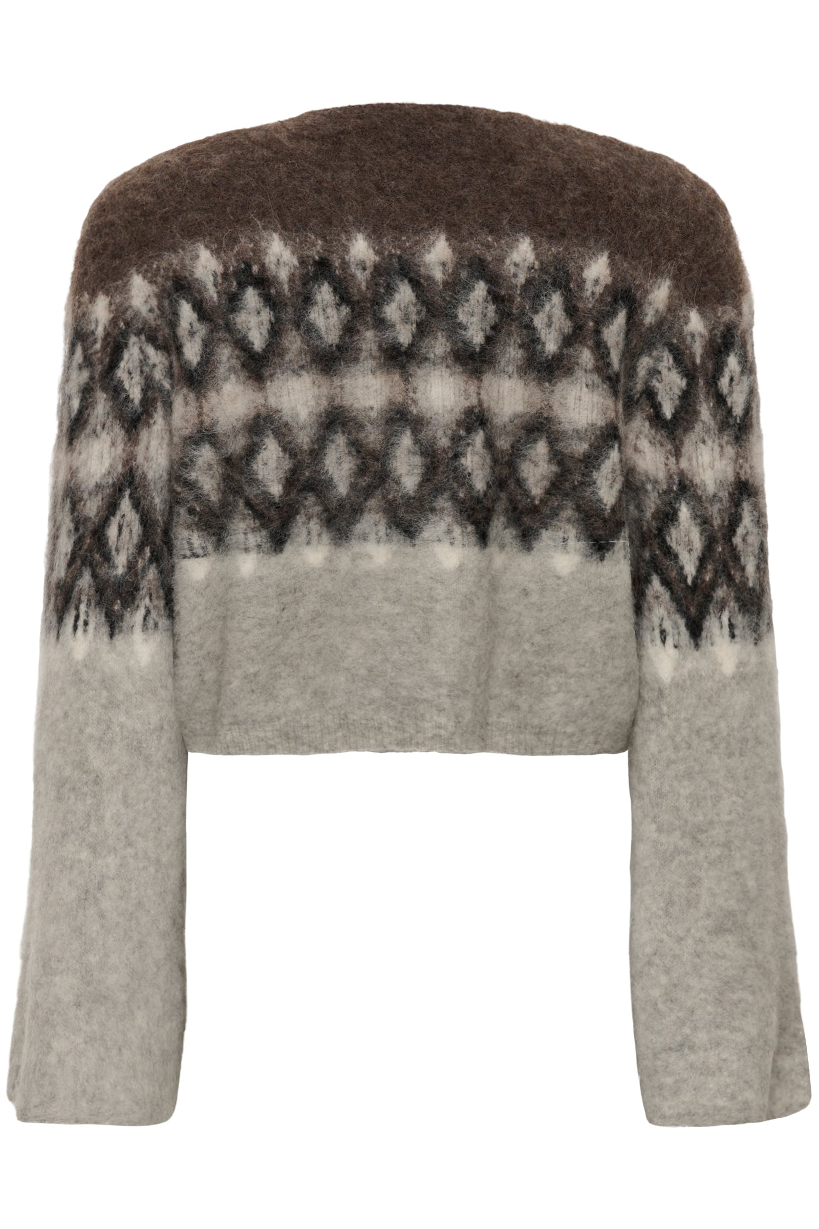 Gestuz Cropped Strickpullover mit Argyle Muster – Ansicht 4