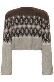 Gestuz Cropped Strickpullover mit Argyle Muster – Ansicht 4