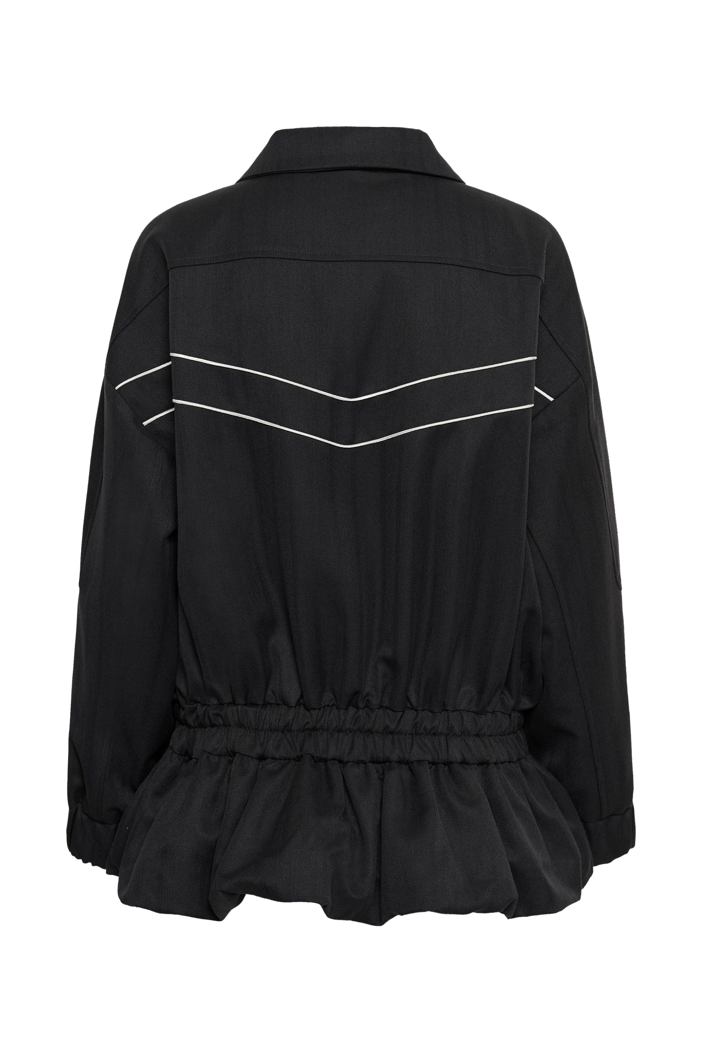 Gestuz Dunkelgraues Trackjacket mit Peplum – Ansicht 5