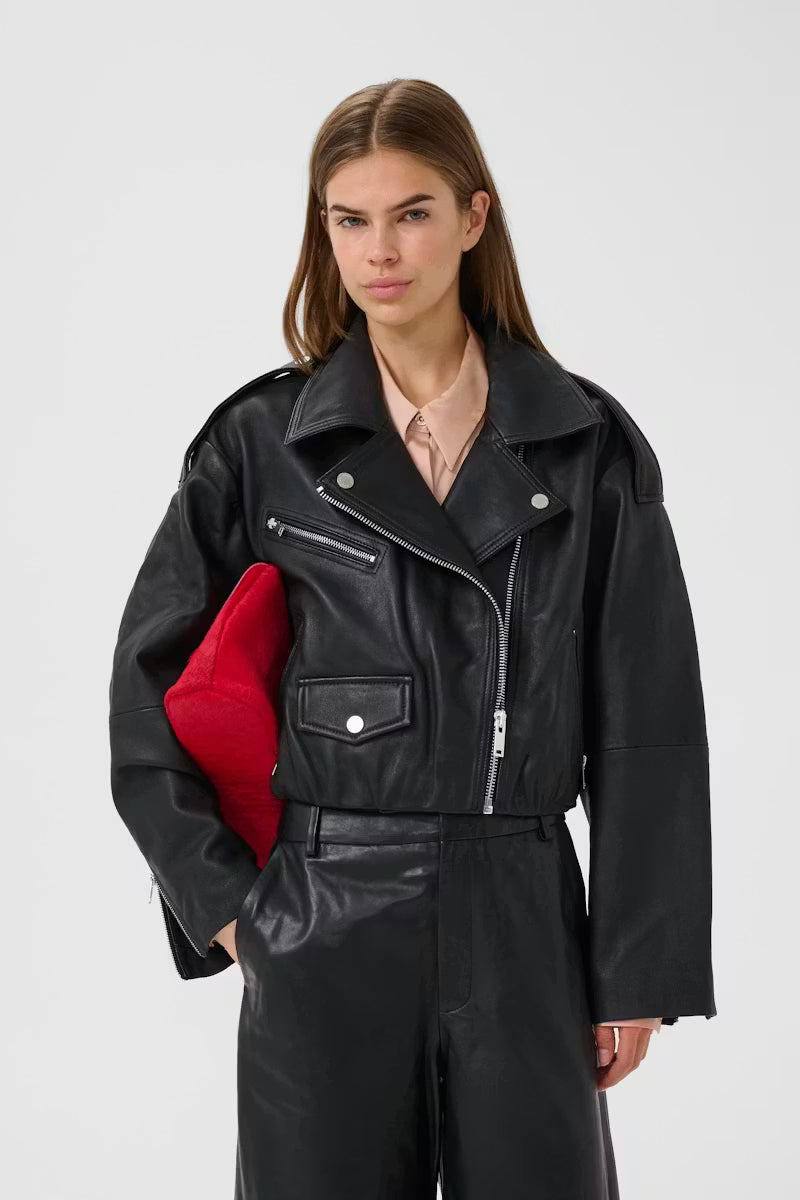 GESTUZ Verkürzte Lederjacke