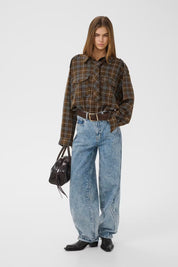 Oversized, karierte Hemdbluse