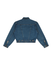 Entire Studios Mittelblaue Denimjacke mit Schulterpolster