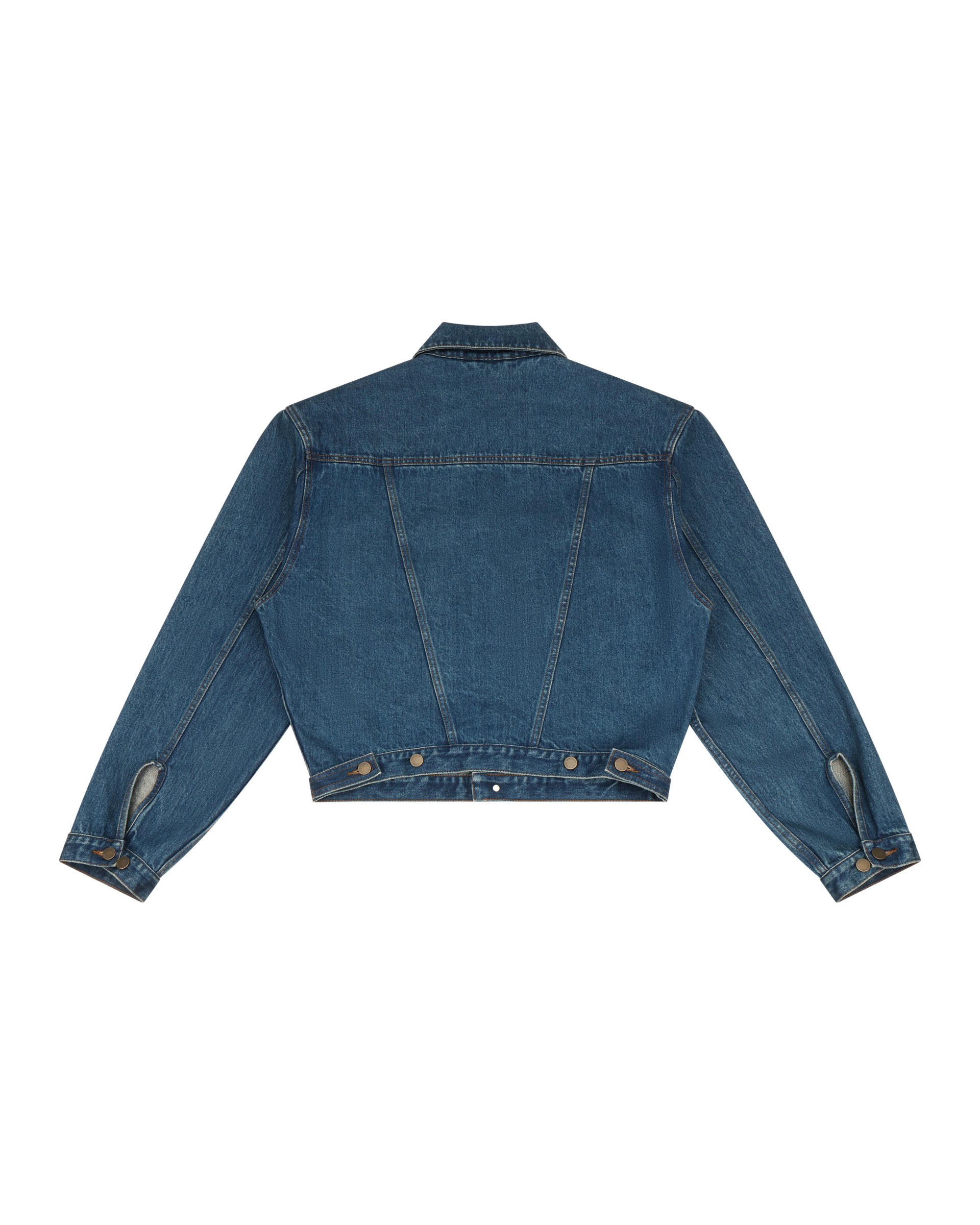 Entire Studios Mittelblaue Denimjacke mit Schulterpolster