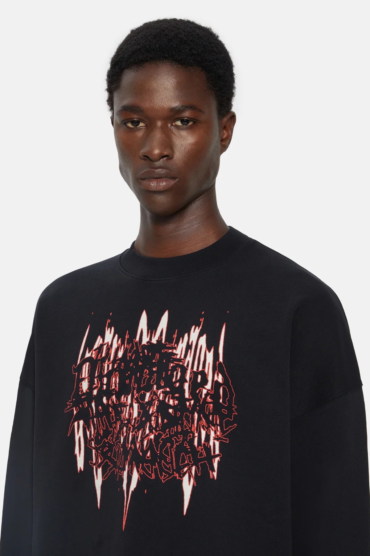 44LABELGROUP Oversized Printed Crewneck "Damage"
