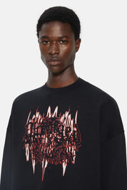 44LABELGROUP Oversized Printed Crewneck "Damage"