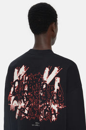 44LABELGROUP Oversized Printed Crewneck "Damage"