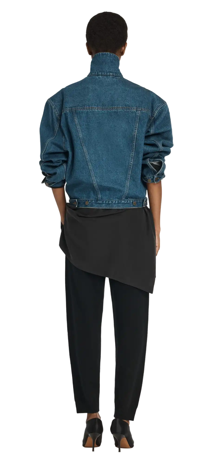 Entire Studios Mittelblaue Denimjacke mit Schulterpolster