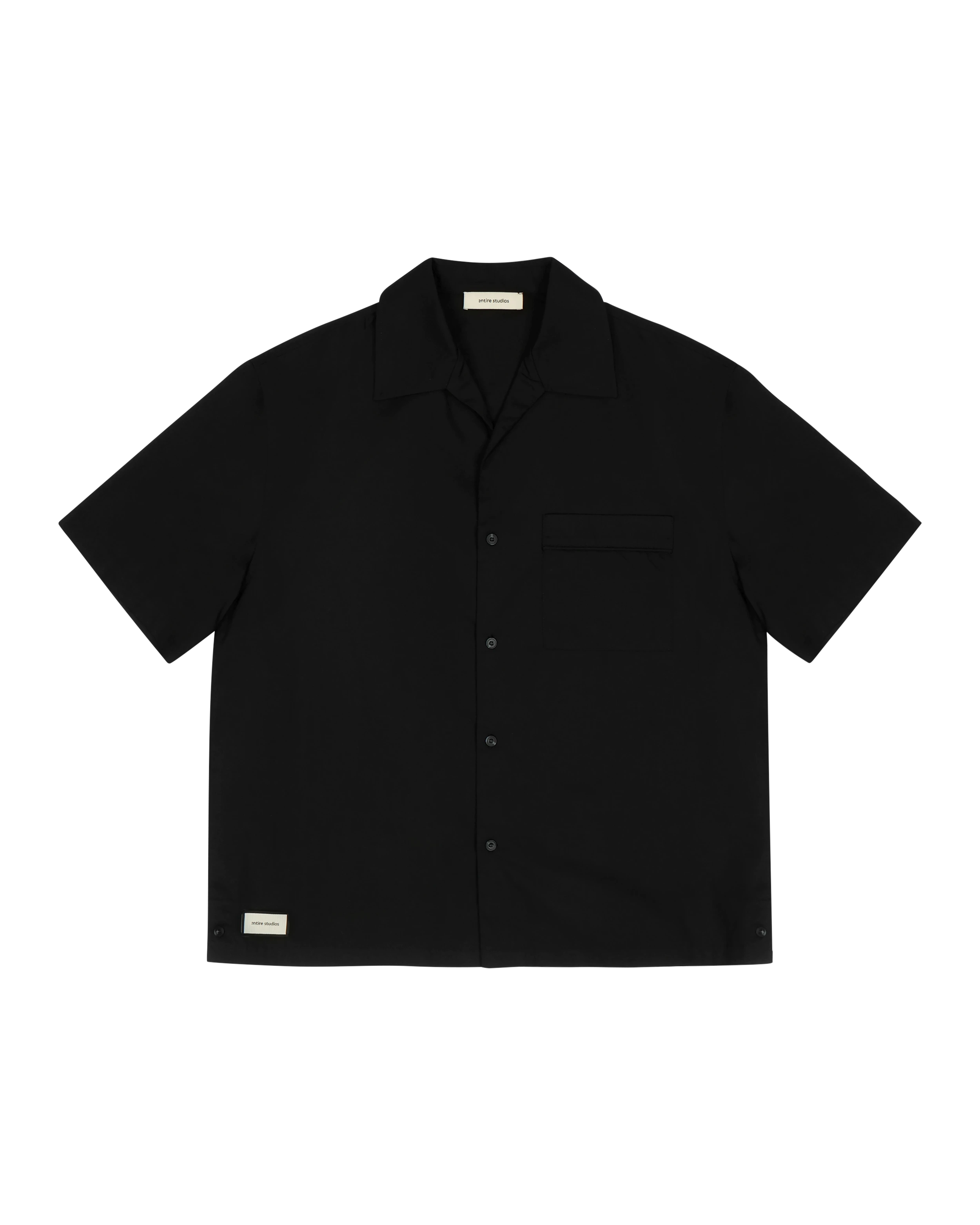 Entire Studios Schwarzes Pyjamahemd mit kurzen Ärmeln