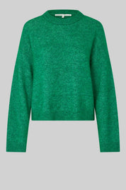 Grün melierter Pullover