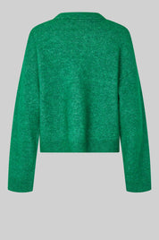 Grün melierter Pullover