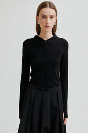 Schwarzes Hoodielongsleeve