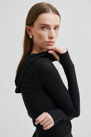 Schwarzes Hoodielongsleeve