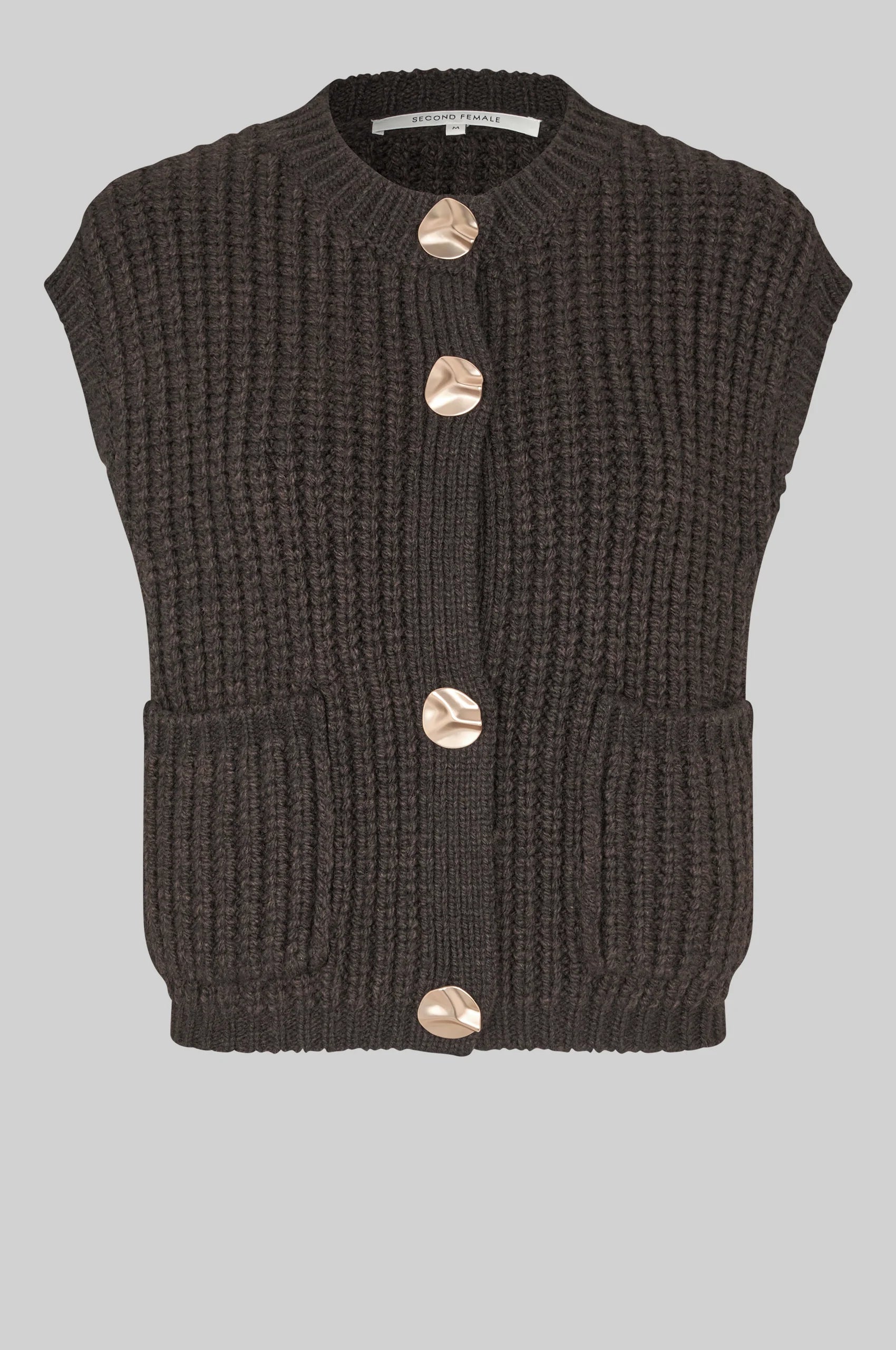 Dunkelbraune Strickweste