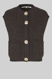 Dunkelbraune Strickweste