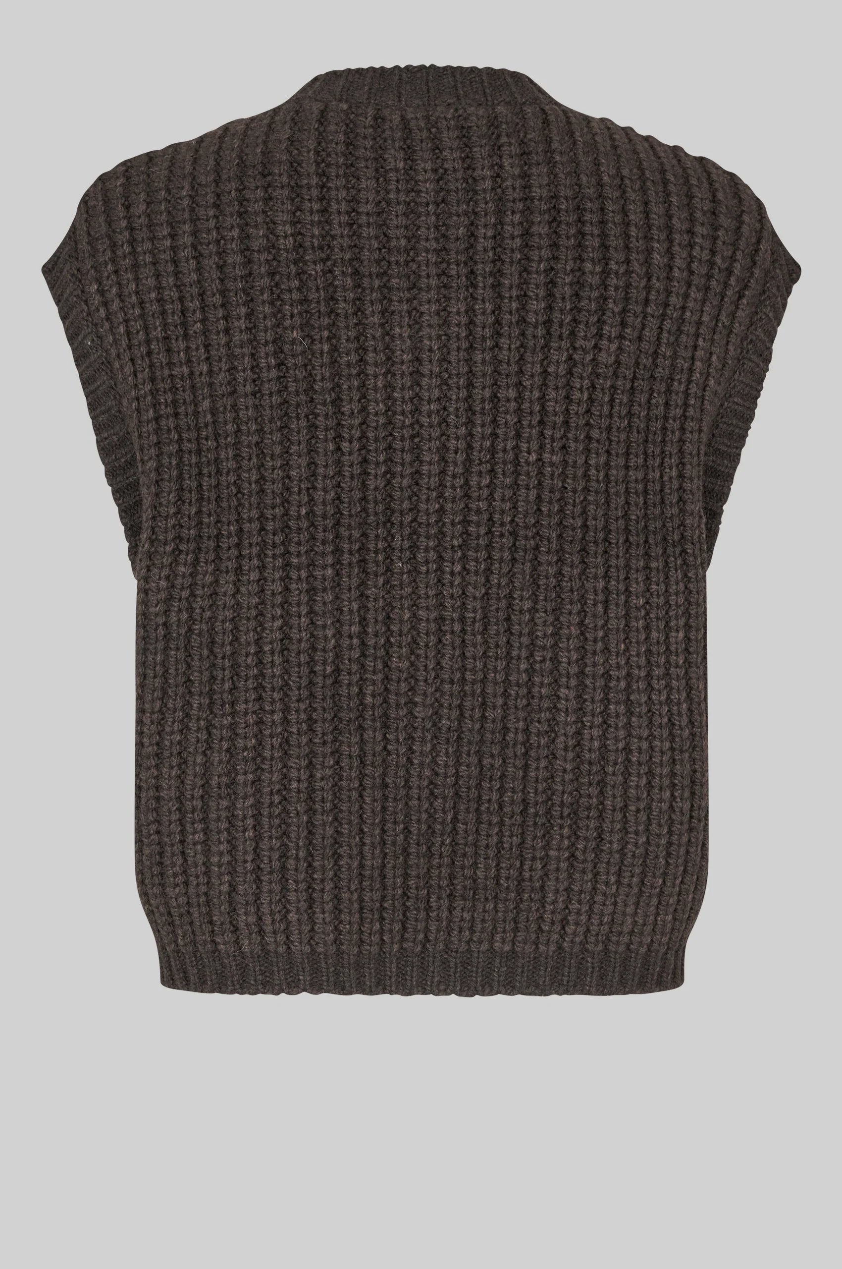 Dunkelbraune Strickweste