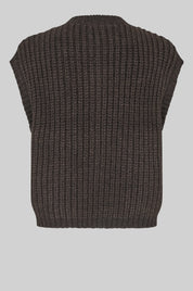 Dunkelbraune Strickweste