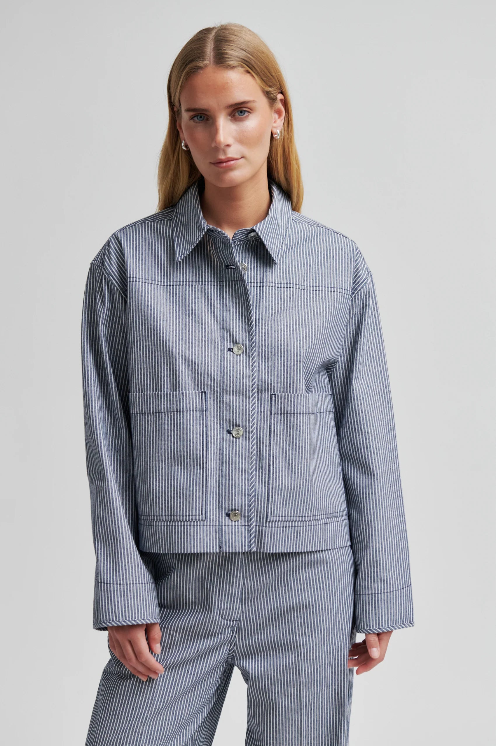 Gestreiftes Denim Overshirt