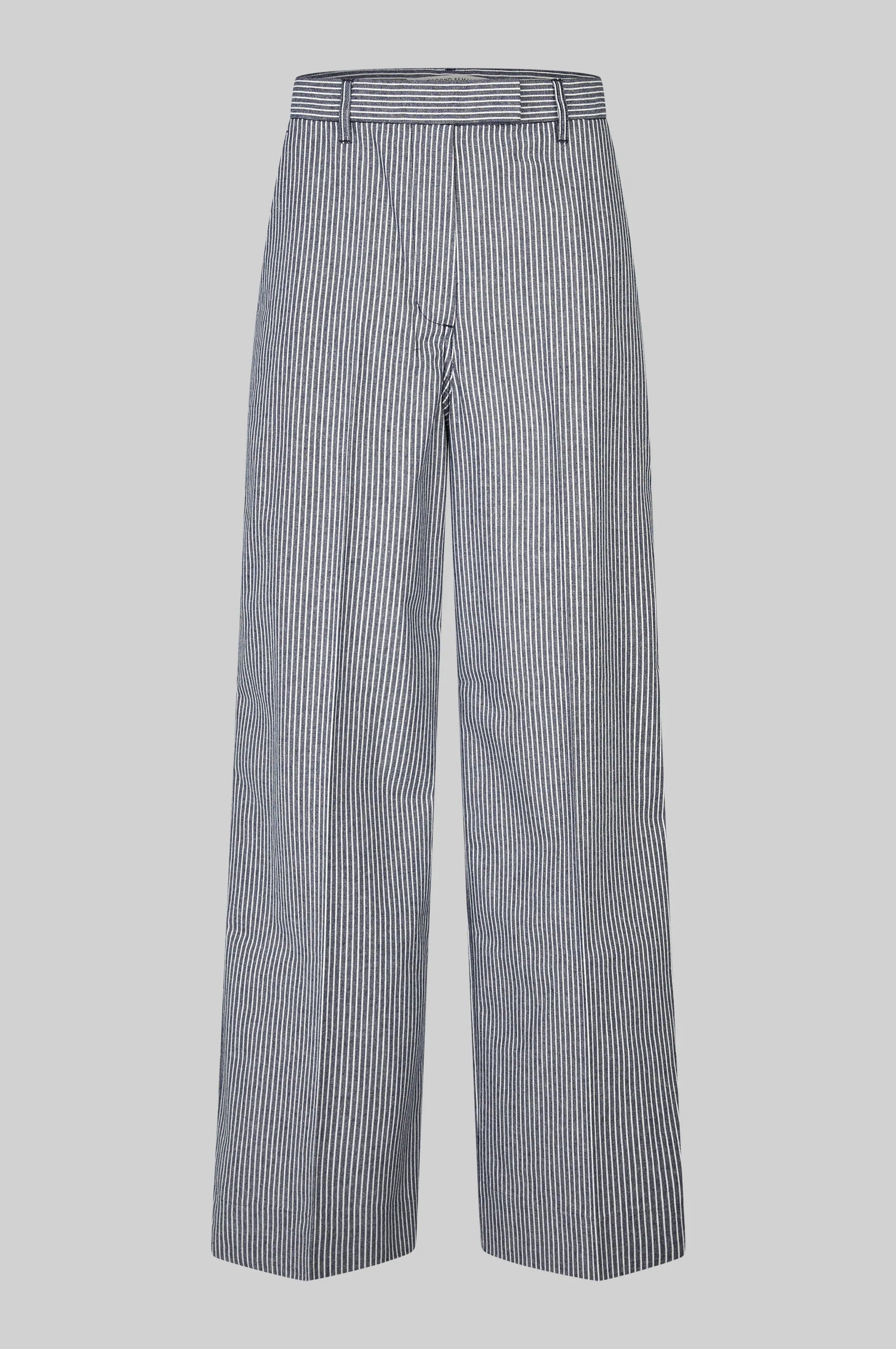 Gestreifte, leichte Denim Hose