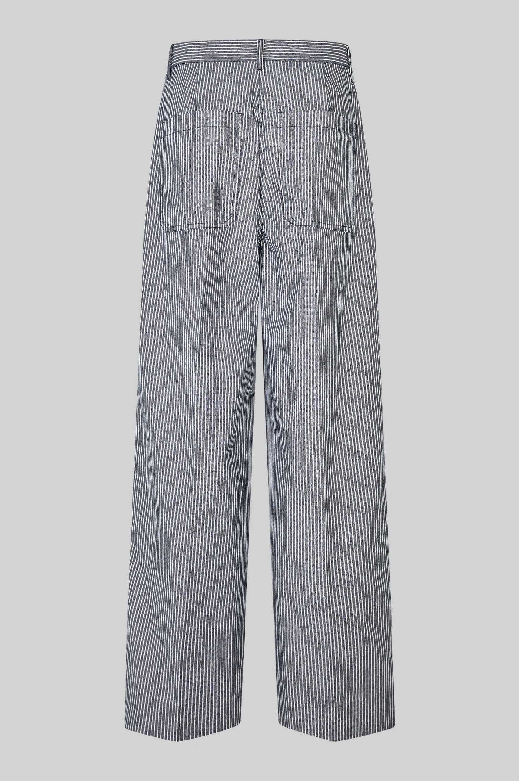 Gestreifte, leichte Denim Hose