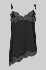 Schwarzes Satintop mit Spitze