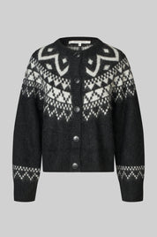 Second Female Schwarzer Cardigan mit Intarsie – Ansicht 2