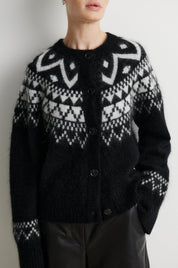 Second Female Schwarzer Cardigan mit Intarsie – Ansicht 3