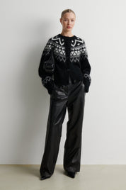 Second Female Schwarzer Cardigan mit Intarsie – Ansicht 5